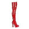 pleaser - ELECTRA3028 Bottes cuissardes à plateforme - Rouge Product image
